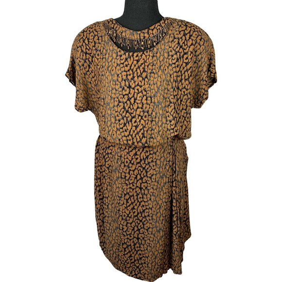 VINTAGE 80s Carole Little Leopard Print Top & Skirt Set - Picture 1 of 14